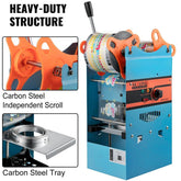 Manual Tea Cup Sealer Machine, 300-500 Cup/h Manual Boba Tea Sealer Machine, Blue Boba Tea Sealing Machine, 90/95mm Cup Diameter Cup Sealing Machine with Heating Technology for Bubble Milk Tea
